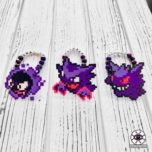 Ghastly Haunter Gengar Perler Bracelets | Pokémon | Ghost Spooky | Rave Kandi